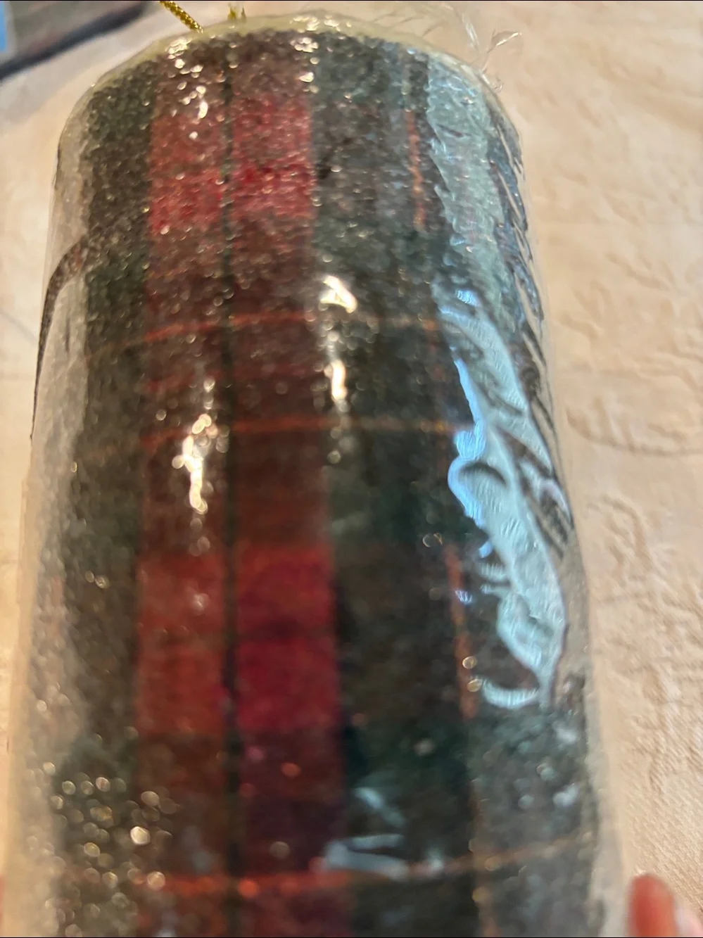 Lot of Two NEW MacKenzie-Childs Tartan Pillar Candles